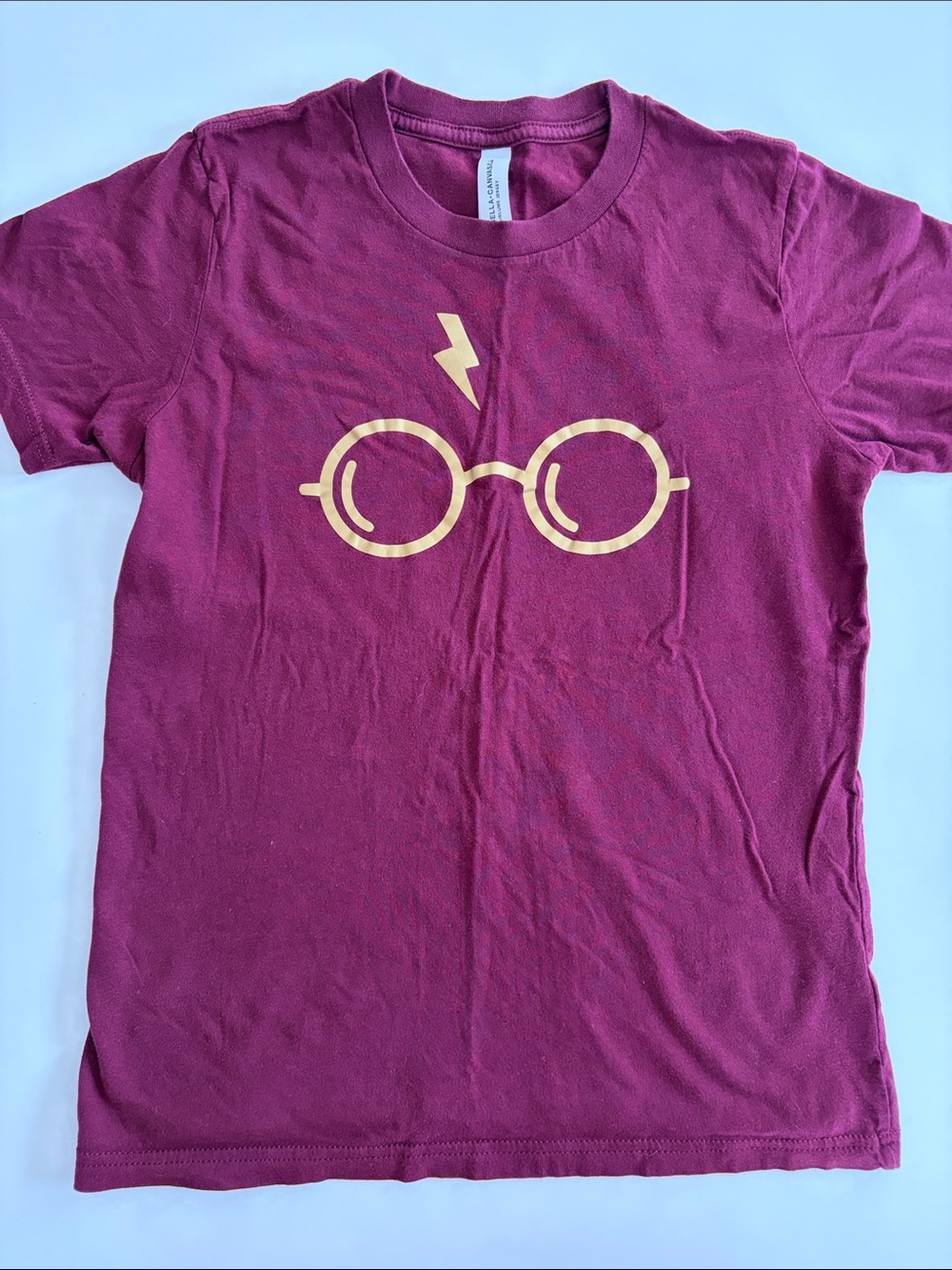 Bella Canvas Kids maroon Potter themed tee size L